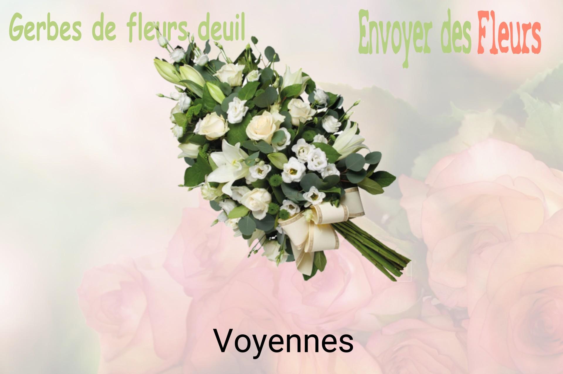 Gerbe de fleurs de deuil livrée à Voyennes